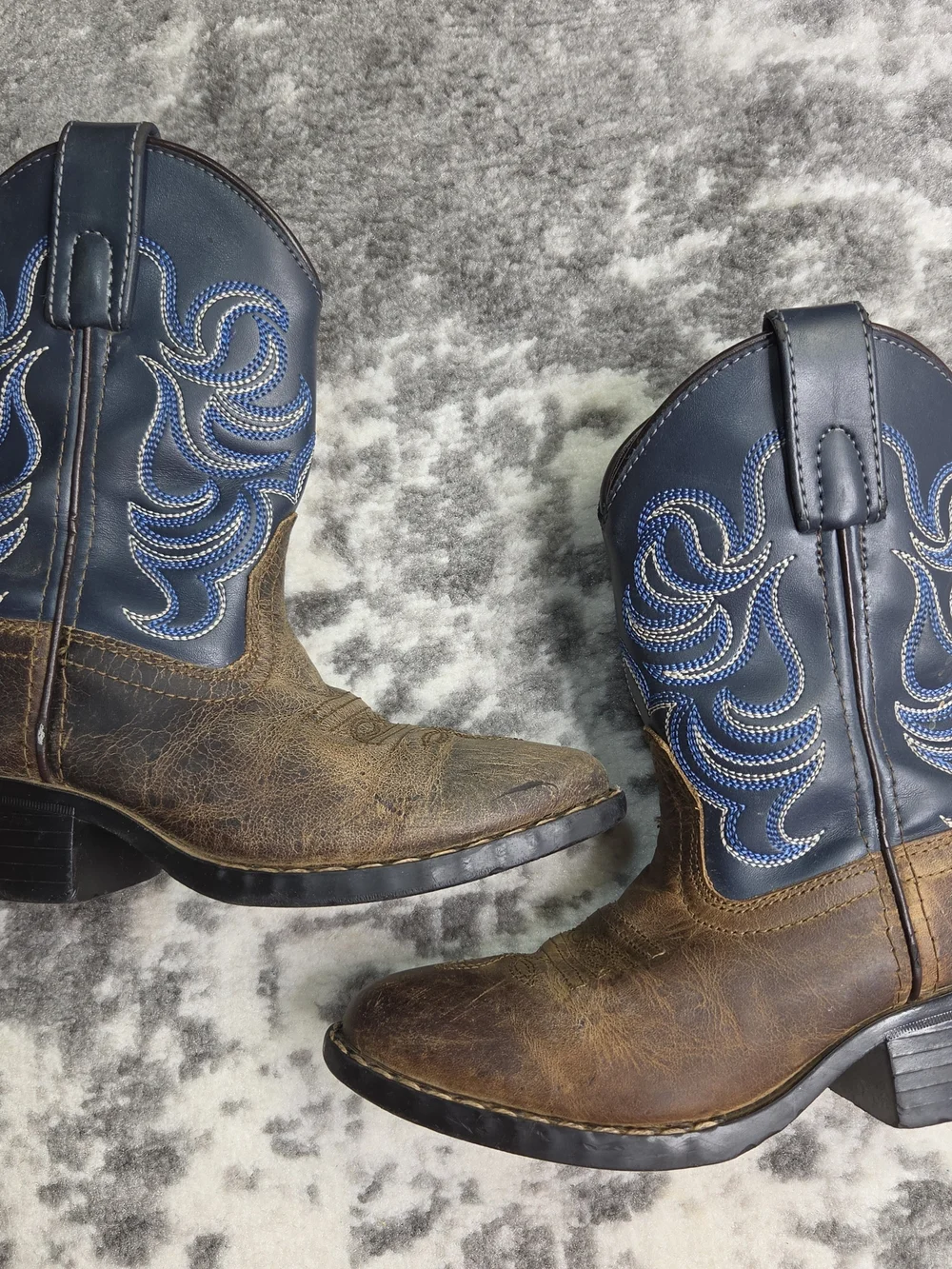 CODY JAMES Kids Brown & Navy Western Cowboy Boots Size 11 41477